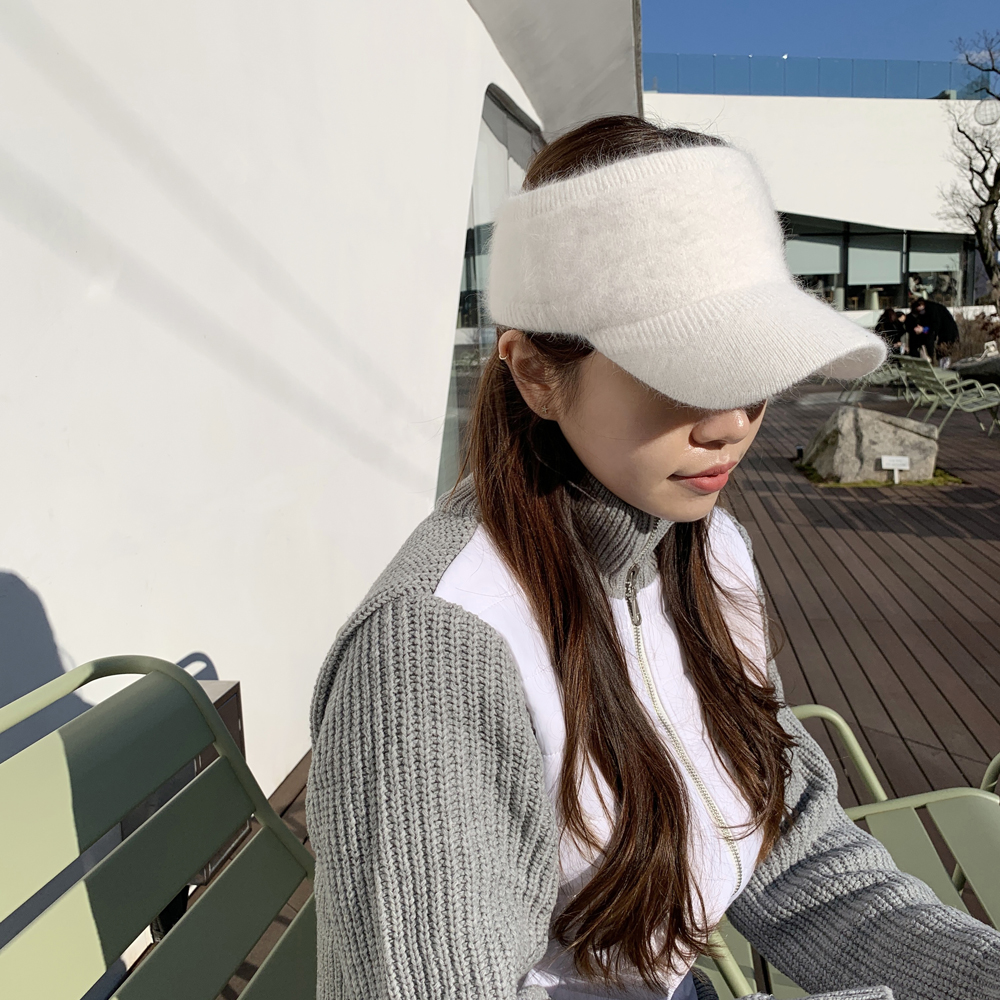 겨울 앙고라 여성 골프모자 골프 버킷햇 볼캡 복장 여자 골프 썬캡 선바이저 - 상세 이미지 2
