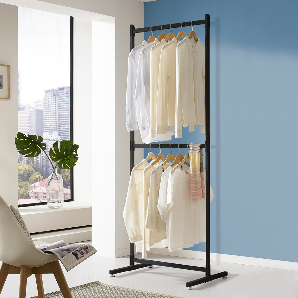 철제 옷가게 2단 행거 드레스룸 스탠드 옷걸이 옷장 800