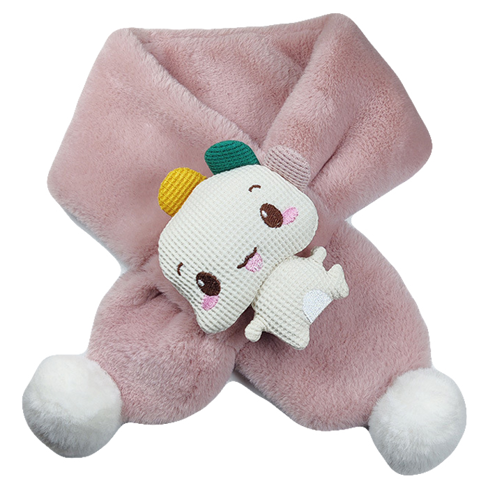 겨울 유아 아동 여아 남아 초등 학생 어린이 털 방한 공룡 캐릭터 머플러 목도리 - 상세 이미지 2