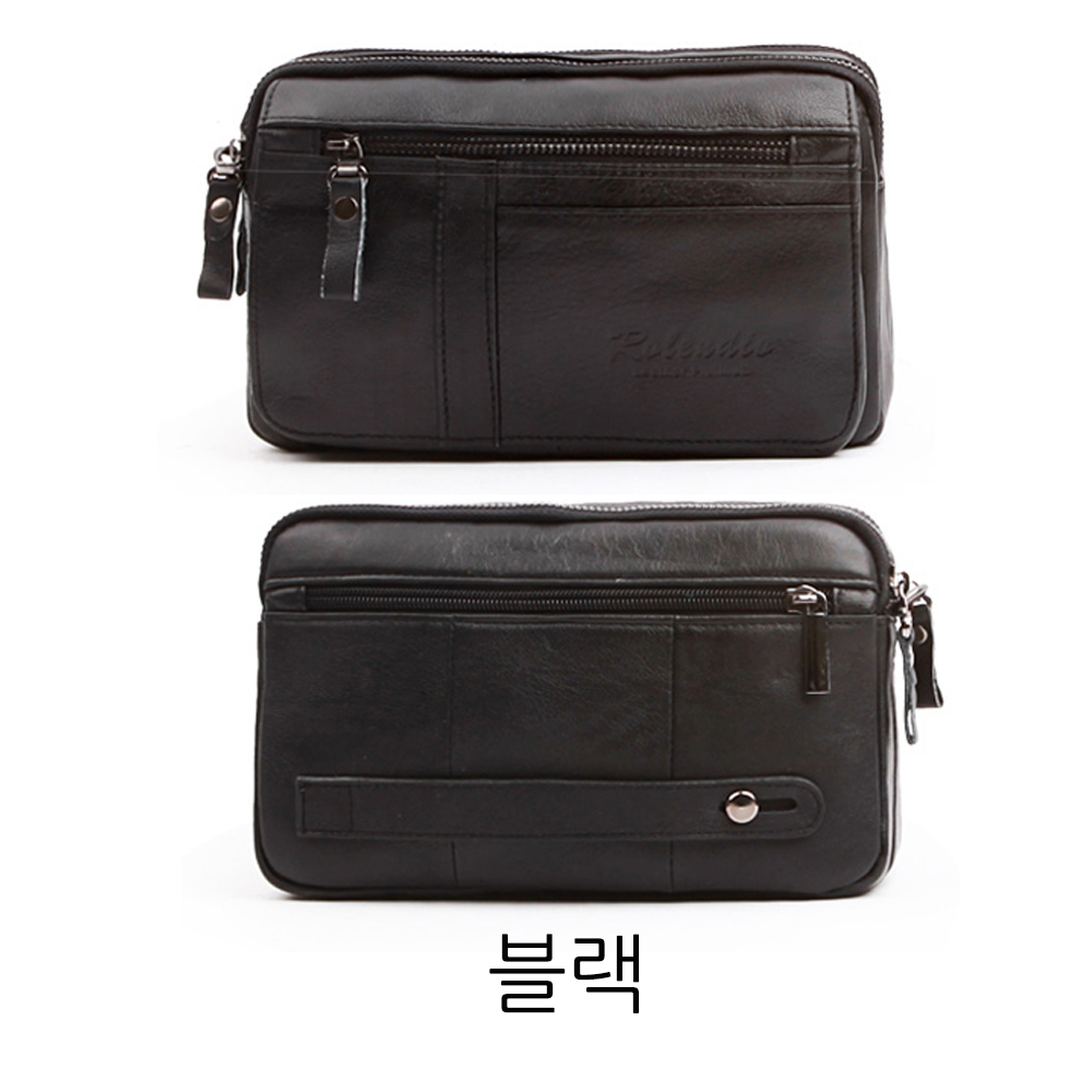 고급 소가죽 남자 클러치백 일수가방 가죽 핸드폰 지갑 작은 맨스백 손가방 - 상세 이미지 3