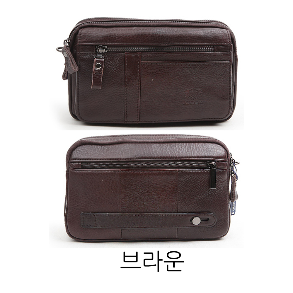 고급 소가죽 남자 클러치백 일수가방 가죽 핸드폰 지갑 작은 맨스백 손가방 - 상세 이미지 2