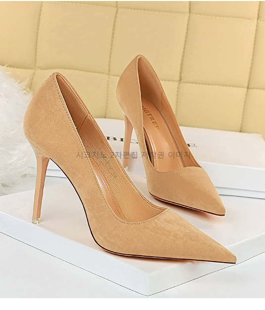 220-265 마스케 10cm 스웨이드 여자 하이힐 펌프스 구두 4color 상세 이미지 16