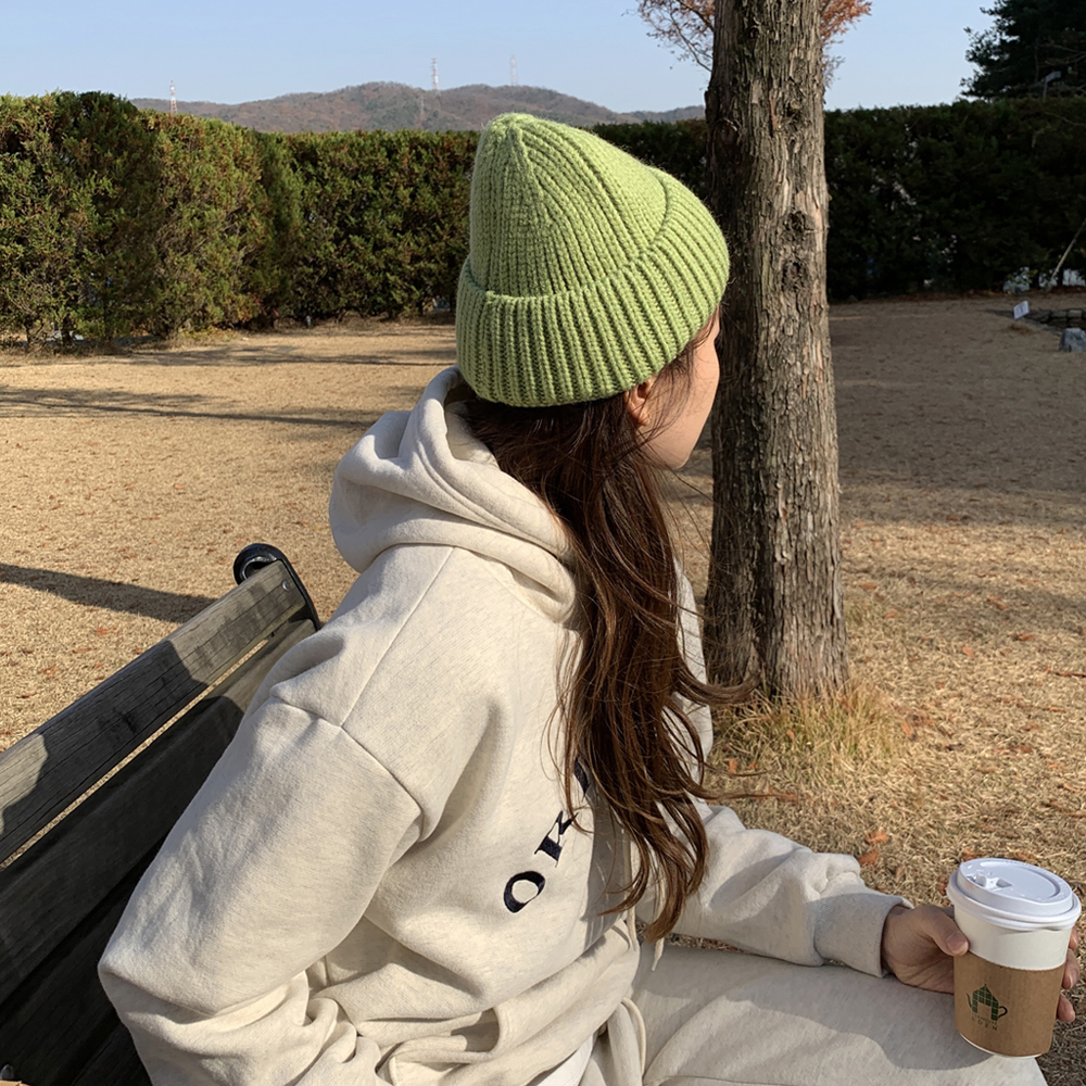 귀여운 커플 골지 무지 니트 숏비니 롱비니 겨울 대두 빅사이즈 남자 여자 비니 모자