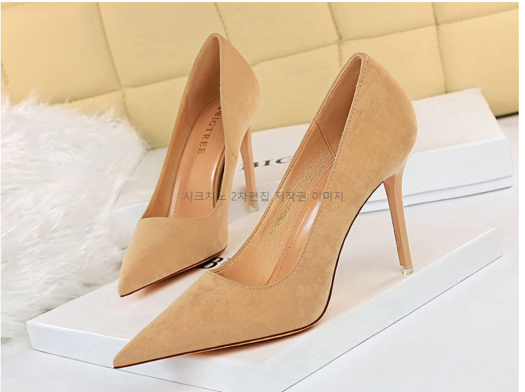220-265 마스케 10cm 스웨이드 여자 하이힐 펌프스 구두 4color 상세 이미지 15