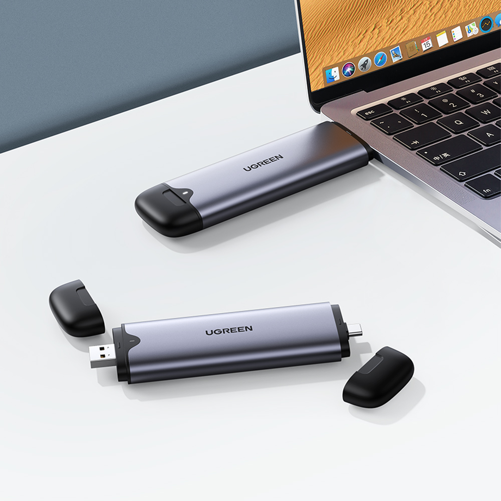 유그린 M.2 NVMe SSD 듀얼 USB A C타입 외장케이스, CM353 - 상세 이미지 2