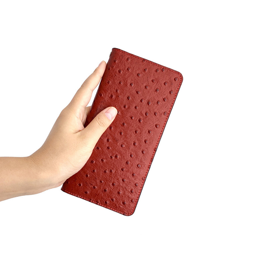 타조패턴 천연소가죽 다이어리 핸드폰 지갑 케이스 제논 레드, 갤럭시S22 울트라 - 상세 이미지 5