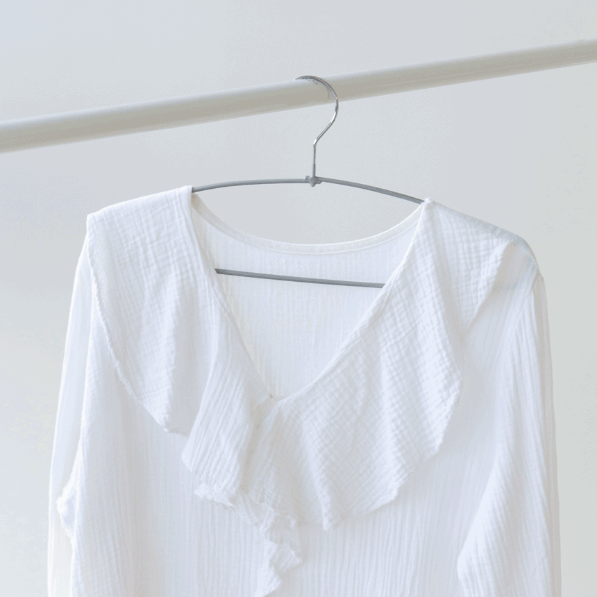 할메이드 어깨뿔방지 철제 얇은 라운드 논슬립 옷걸이 1p