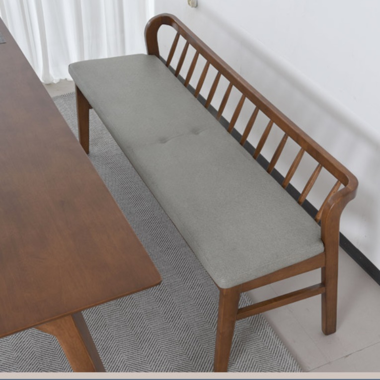 3인용 벤치형 의자 원목 긴 의자 등받이 벤치의자 고급 식탁 인조가죽 일자형 인테리어