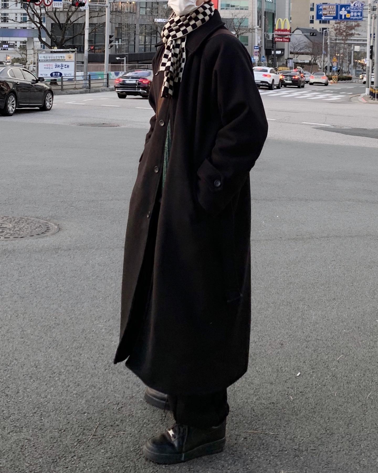 [당일출고] 130cm 맥시 울 로브 맥 오버핏 발마칸 겨울 롱 싱글 루즈핏 코트 블랙 차콜 분위기 만들어주는 인생템 상세 이미지 21