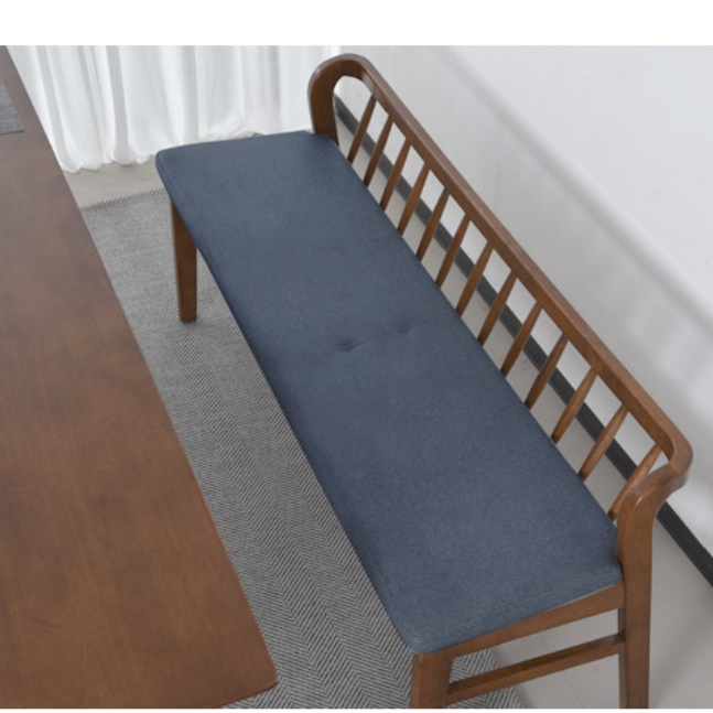 3인용 벤치형 의자 원목 긴 의자 등받이 벤치의자 고급 식탁 인조가죽 일자형 인테리어