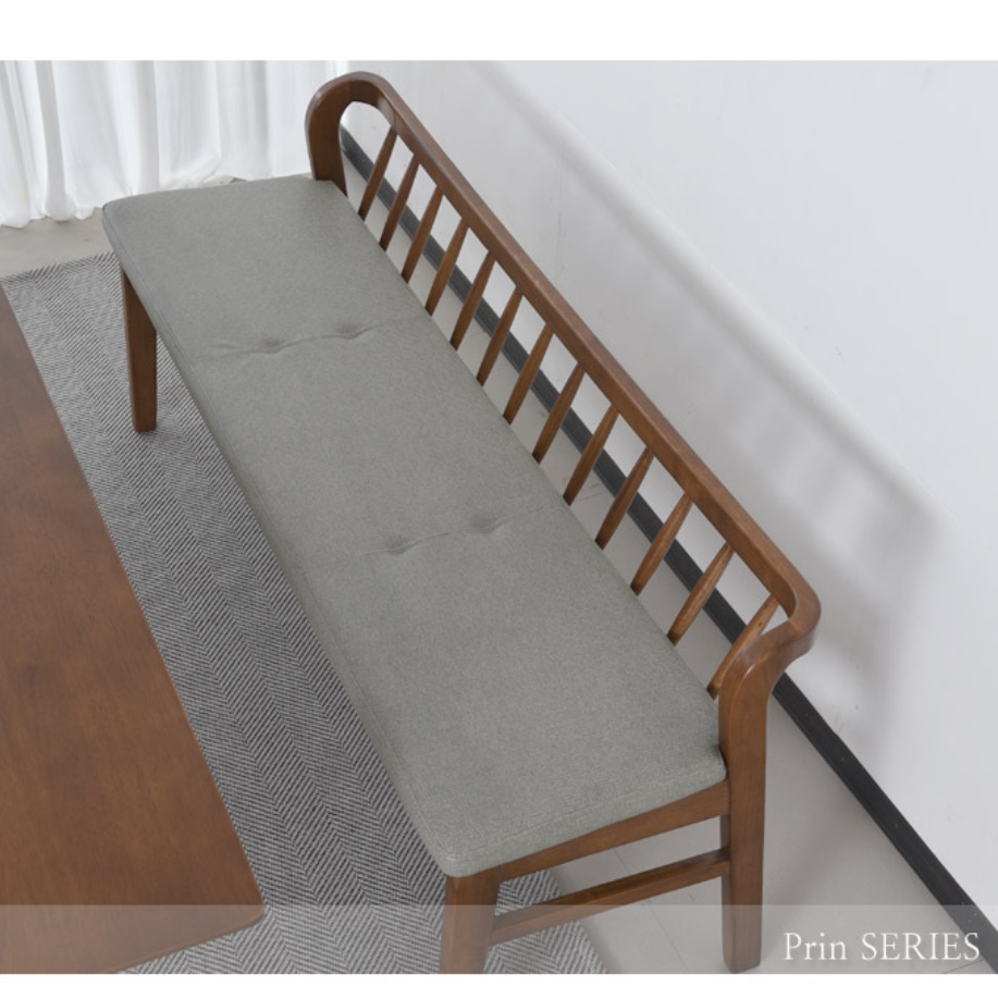 3인용 벤치형 의자 원목 긴 의자 등받이 벤치의자 고급 식탁 인조가죽 일자형 인테리어