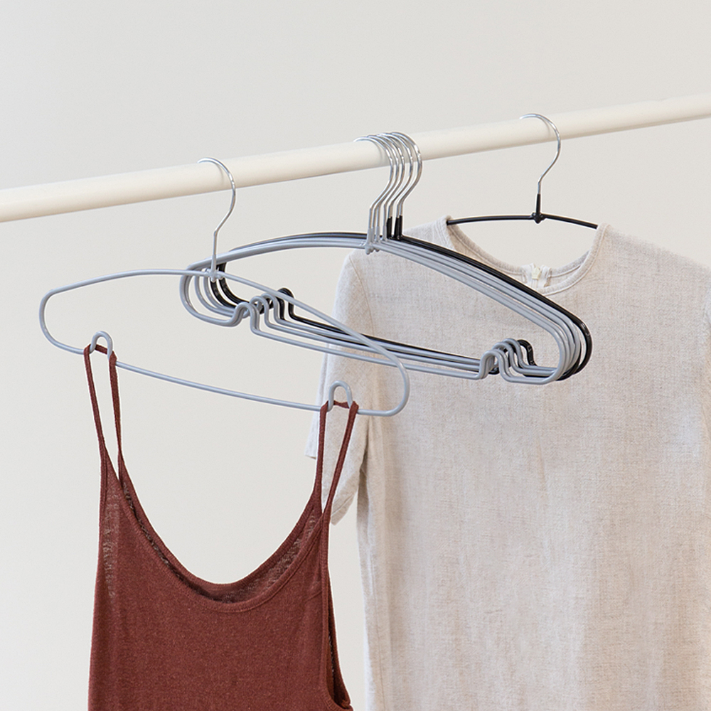 할메이드 어깨뿔방지 철제 얇은 라운드 논슬립 옷걸이 50p