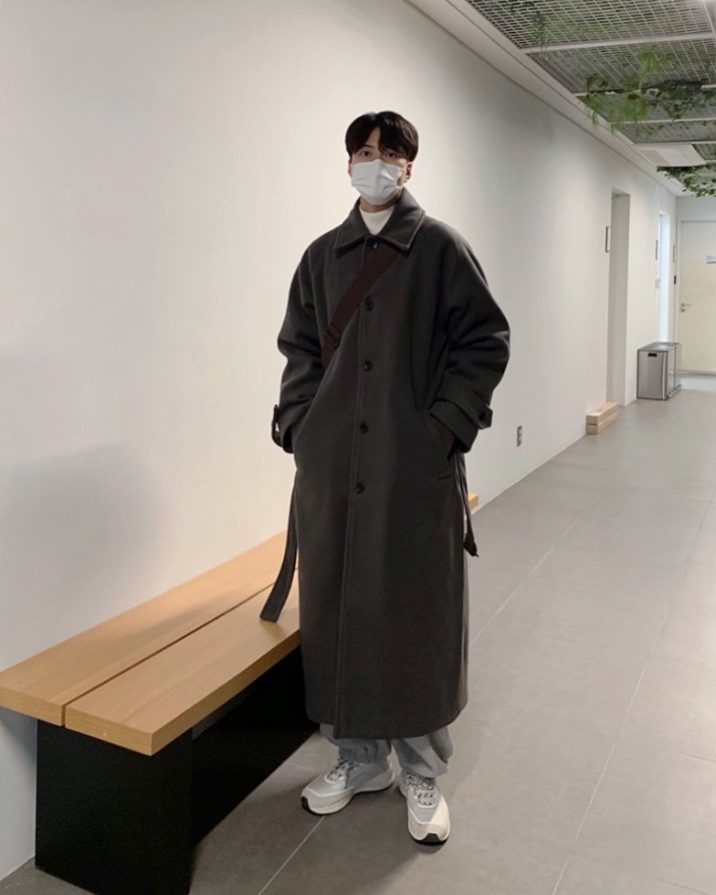 [당일출고] 130cm 맥시 울 로브 맥 오버핏 발마칸 겨울 롱 싱글 루즈핏 코트 블랙 차콜 분위기 만들어주는 인생템 상세 이미지 12