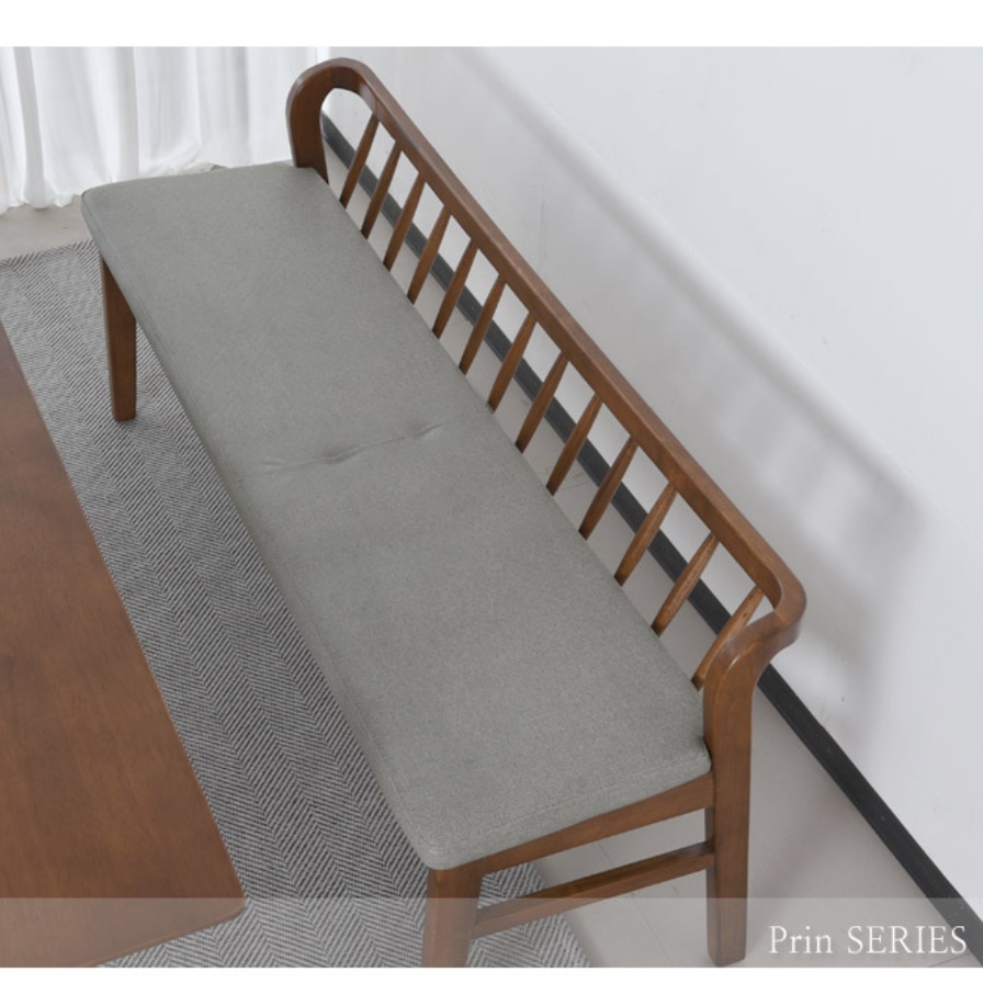 3인용 벤치형 의자 원목 긴 의자 등받이 벤치의자 고급 식탁 인조가죽 일자형 인테리어