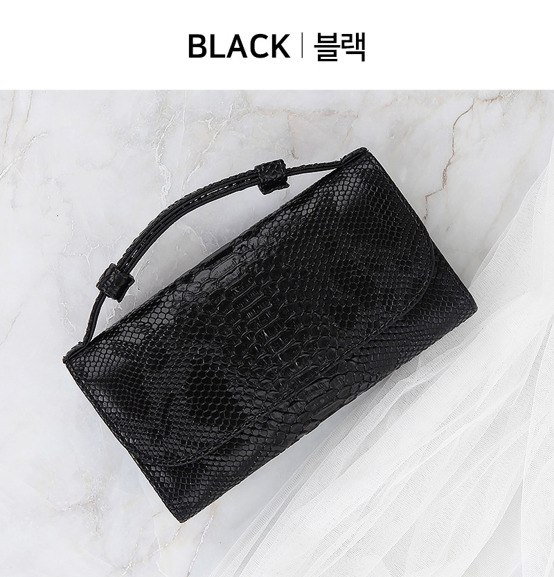 스네이크 패턴 레더 고급 미니백 여성 정장 캐주얼 체인 크로스백 플랩 핸드백 가방 - 상세 이미지 2
