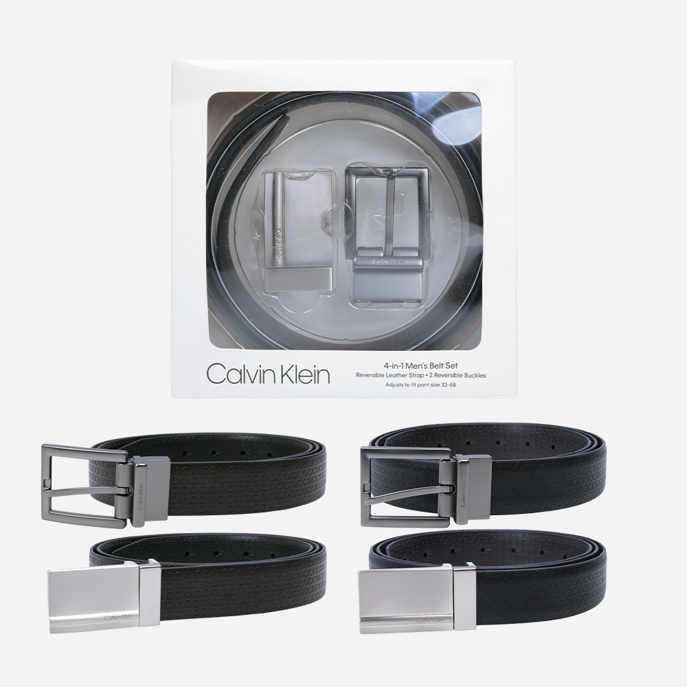 캘빈클라인 CK 선물용 양면 엠보 2버클 가죽 벨트