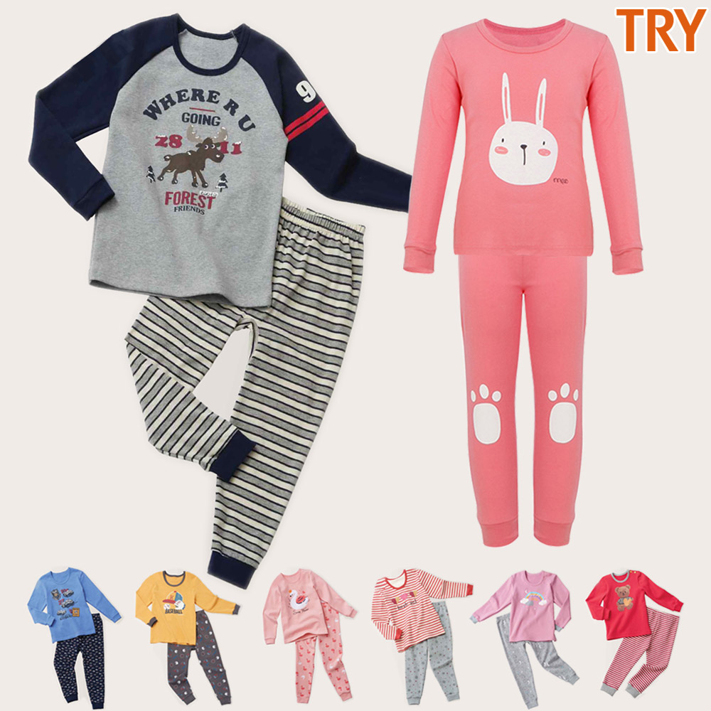 트라이 유아 아동 내복 초등학생 내의 키즈 어린이집 여아 남아 실내복 9부