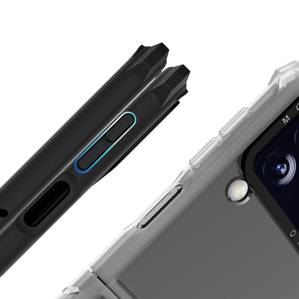 모란카노 갤럭시 Z플립3 임팩트 제로 범퍼 케이스 화이트 반투명 - 상세 이미지 2