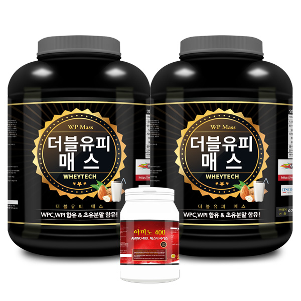 1+1 웨이테크 WP매스 탄수화물 보충제 프로틴 고칼로리 파우더 쉐이크 초코맛 4kg 2개 제품 이미지