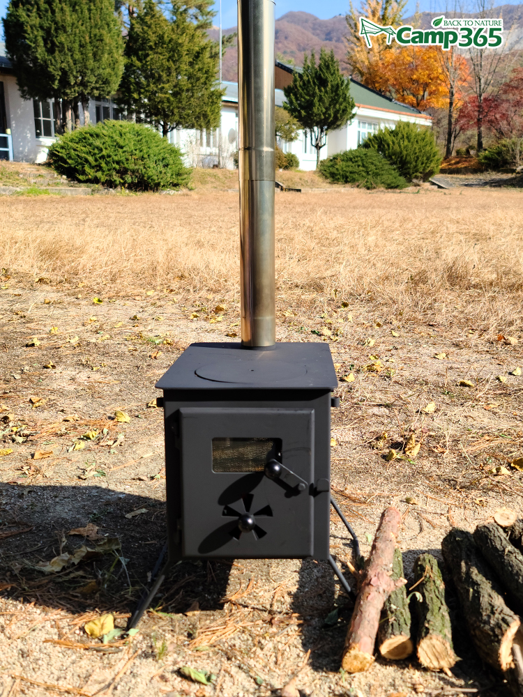 캠프365 화목난로 260 캠핑 화로대 미니화로 차박 불멍 요리 장작 난방 연통 동계캠핑