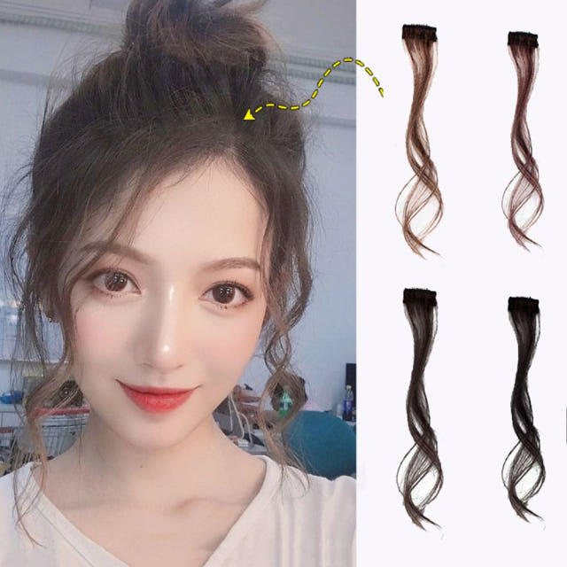 데일리 패션 여성 웨이브 옆머리 부분가발 앞머리 세트 4컬러