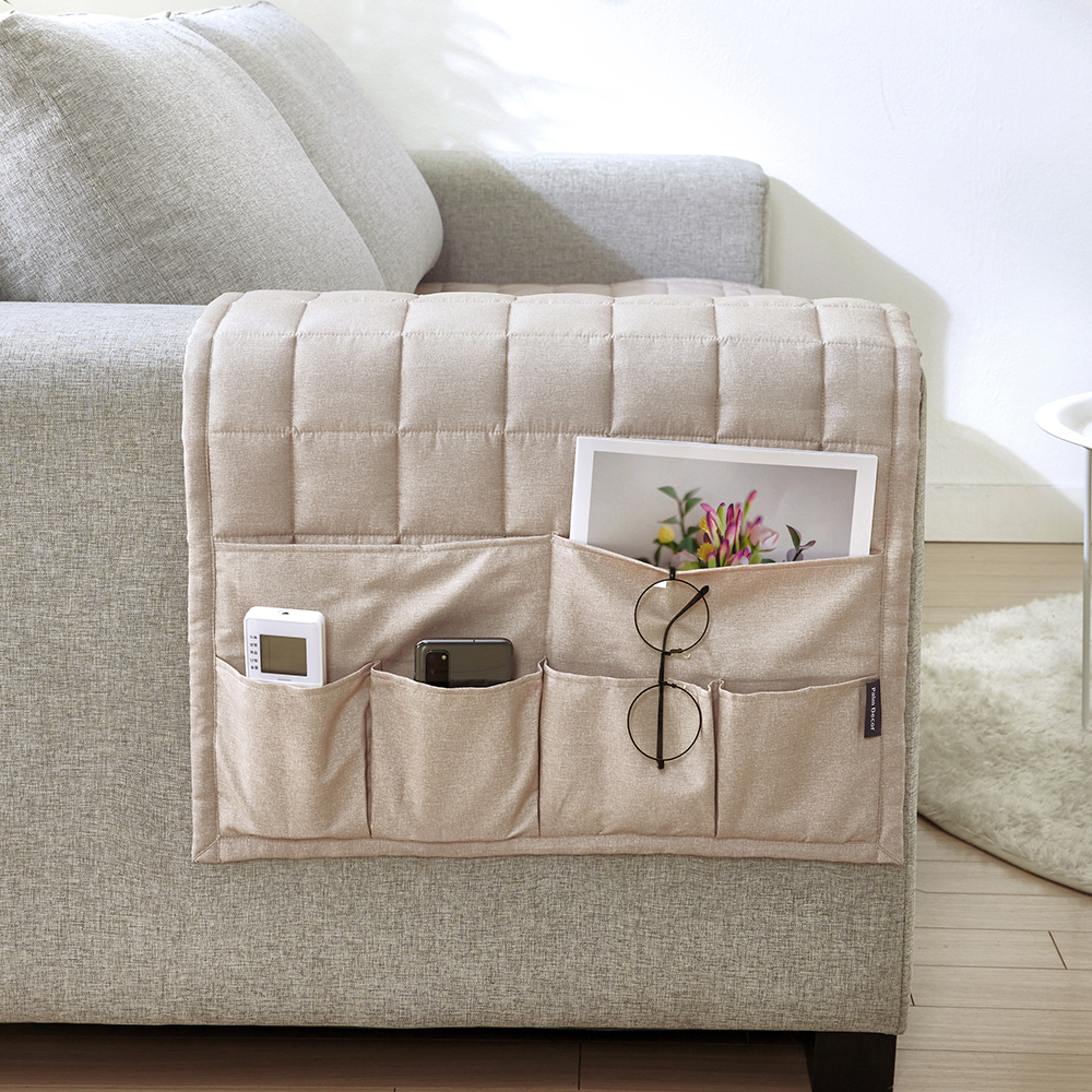 팜데코 멜란지 쇼파 팔걸이 수납 소파패드 소파매트