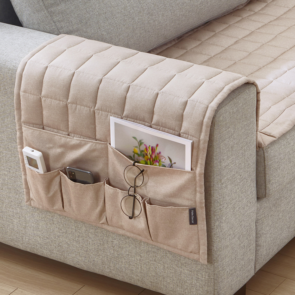 팜데코 멜란지 쇼파 팔걸이 수납 소파패드 소파매트