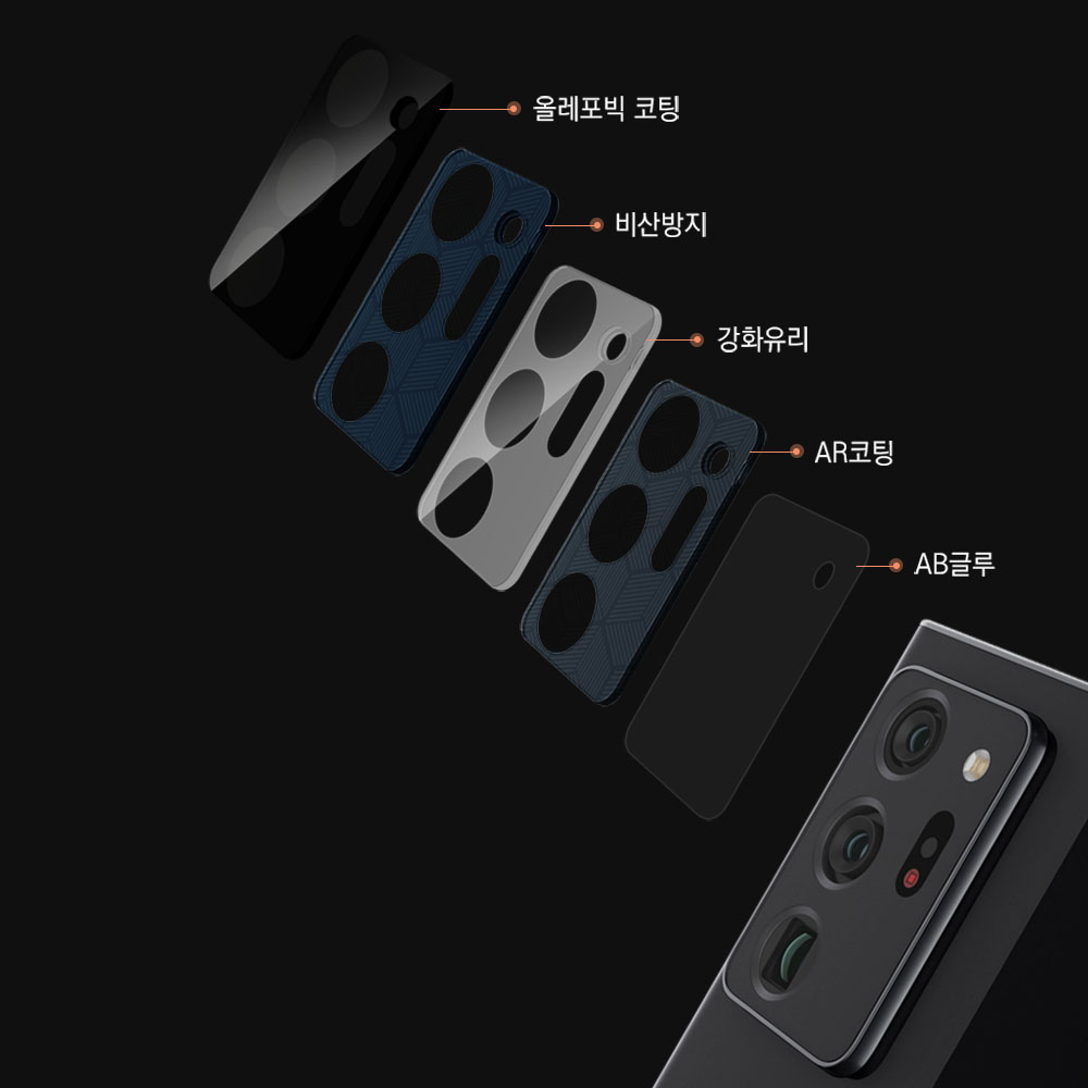 갤럭시 노트20 울트라 카메라 보호필름 강화유리 풀커버 2매 - 상세 이미지 5