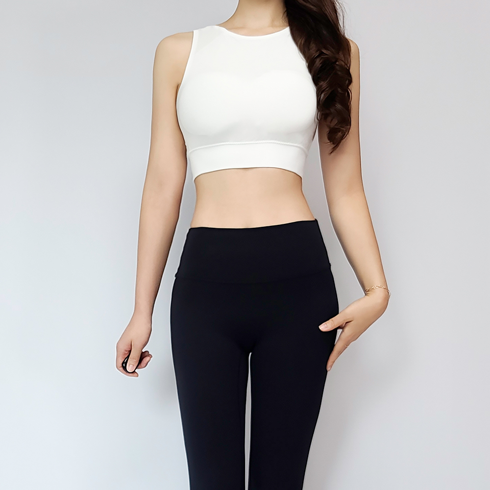 필라테스복 상의 민소매 노와이어 요가복 브라탑 폴웨어 쿨 커버업 크롭 이미지 6