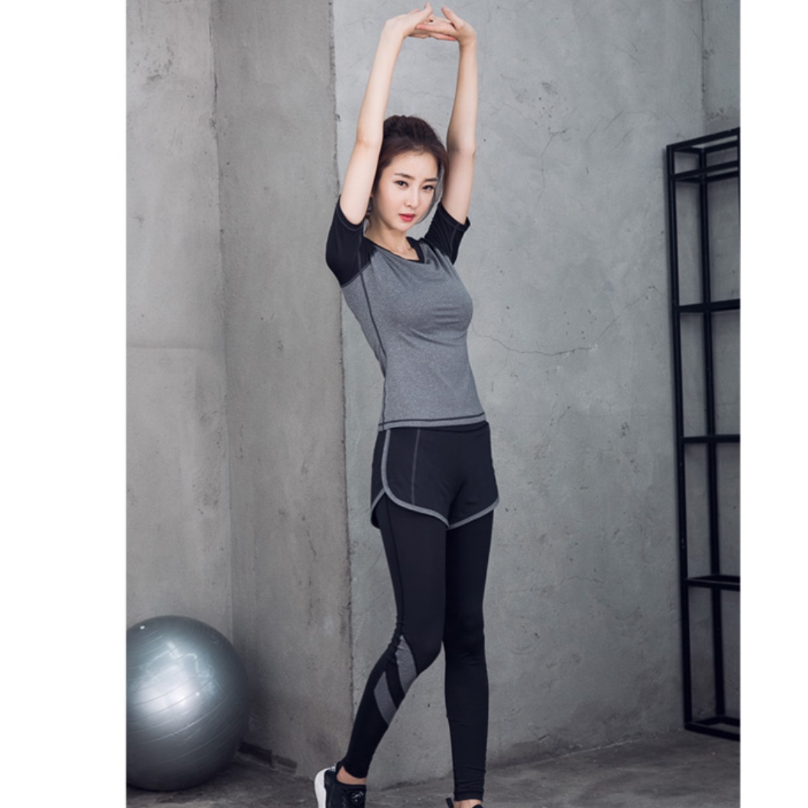 요가 헬스 운동복 러닝 피트니스 반팔 크롭 여자 운동티셔츠 여성 운동용 티 셔츠 쿨 쿨링 - 상세 이미지 2