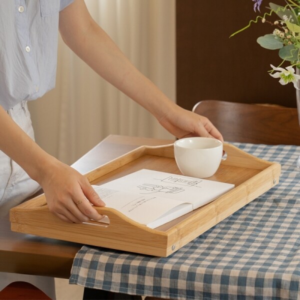 접이식 원목 테이블 책상 침대 트레이 자취방 수납 카페 찻집 다과 인테리어 소품 쟁반