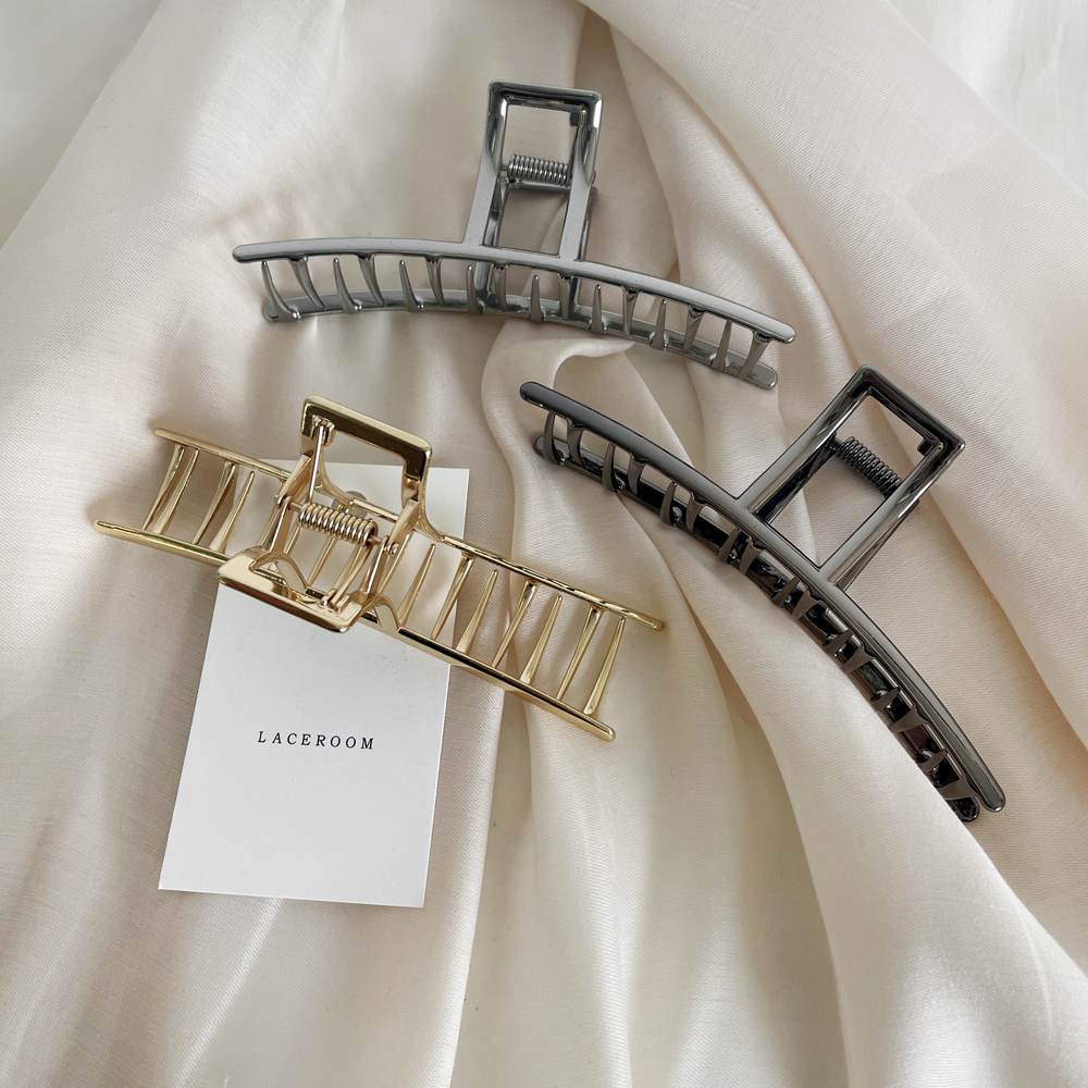 레이스룸 꼬임 헤어 반묶음 집게 핀 올림 머리 메탈 국산