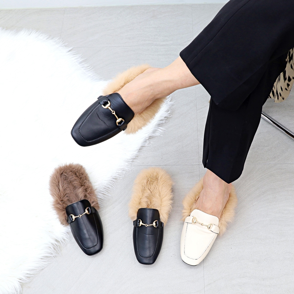 노리스 털블로퍼 여성 체인 밍크 토끼털 겨울 블로퍼