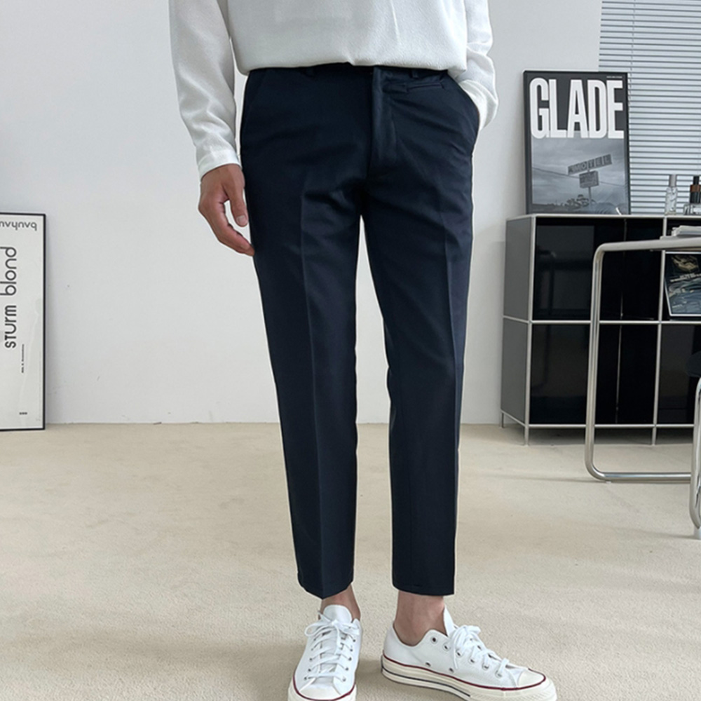 남자 키작남 키큰남 베이직 밴딩 정장 슬랙스 팬츠 이미지 3