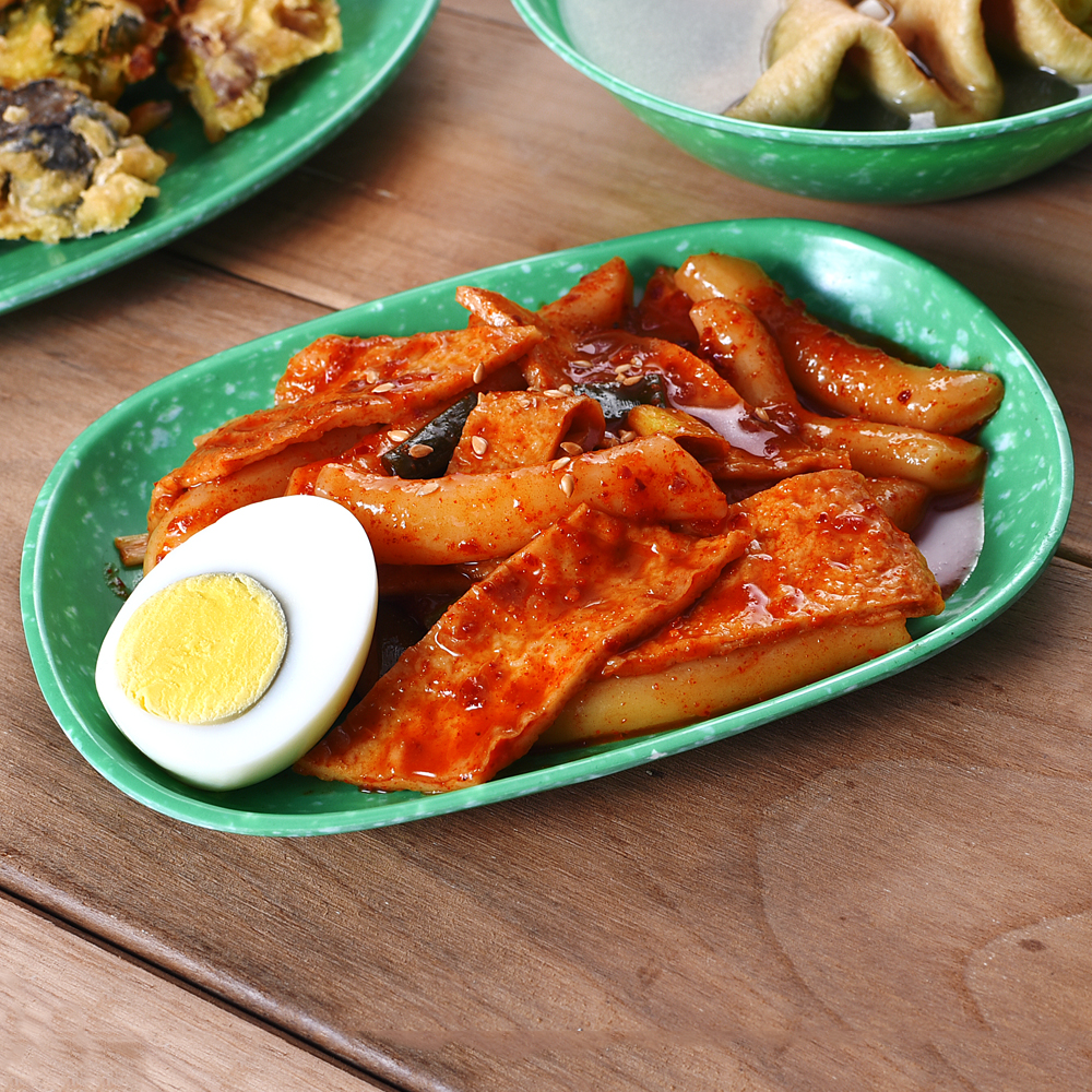 추억의 쑥색그릇 스낵접시/포장마차/떡볶이/분식그릇 : 생활연구소-L