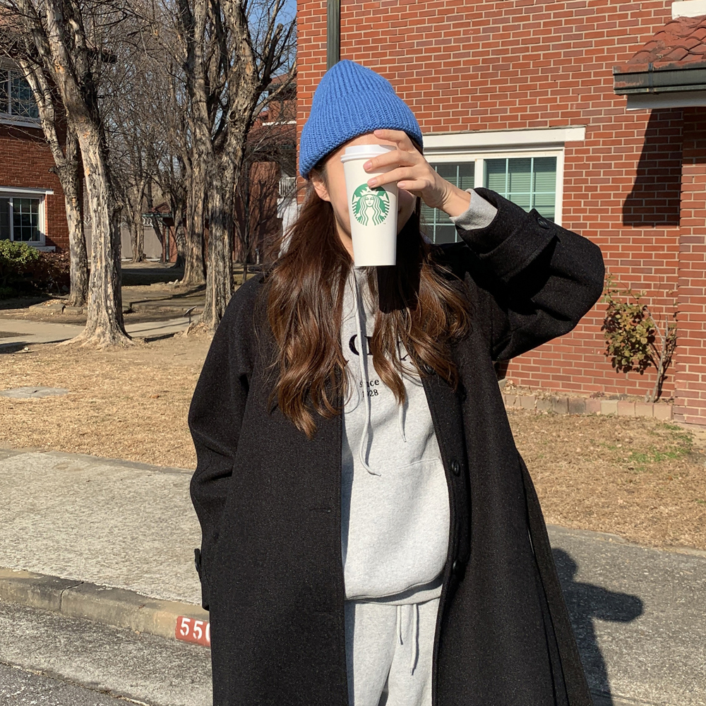 귀여운 커플 골지 무지 니트 숏비니 롱비니 겨울 대두 빅사이즈 남자 여자 비니 모자