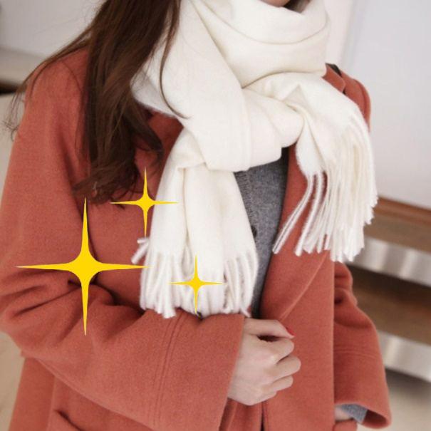 양면 머플러 르 캐시미어 머플러 여자 목도리 선물 화이트 핑크