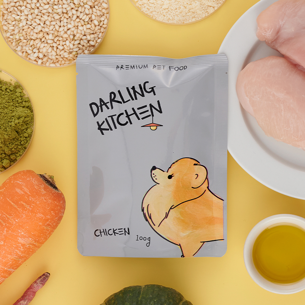 (1/30일부터 출고가능) 달링키친 강아지화식 대용량 닭고기 자연식 사료 100g x 24 이미지 2