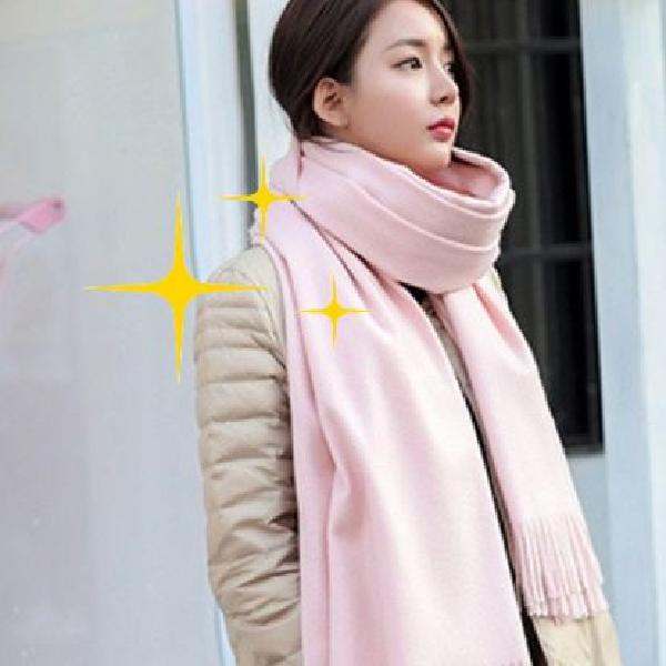 양면 머플러 르 캐시미어 머플러 여자 목도리 선물 핑크 베이지