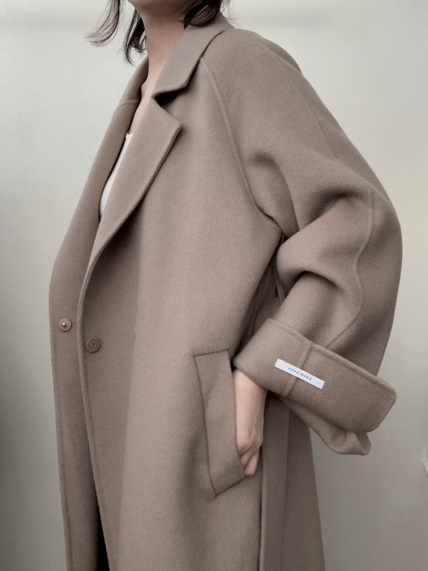 [아이메르/XS,S,F]울100 엘라 핸드메이드코트/ 키작녀 카멜코트 오버핏 빅사이즈 벨트 맥시 롱코트 상세 이미지 34