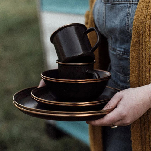 베어본즈 에나멜 딥플레이트 2p 세트 캠핑 큰 접시 그릇 식기 법랑