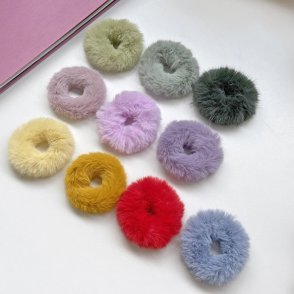 19color 도넛 에코퍼 밍크 곱창머리끈 페이크 헤어슈슈 헤어끈 이미지 7