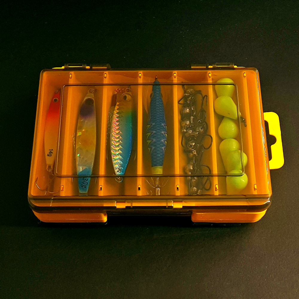 쿨쿨6 미니 태클박스 양면 에기케이스 투명 트레이 메탈지그 웜 애기 소형 루어 테클 가방