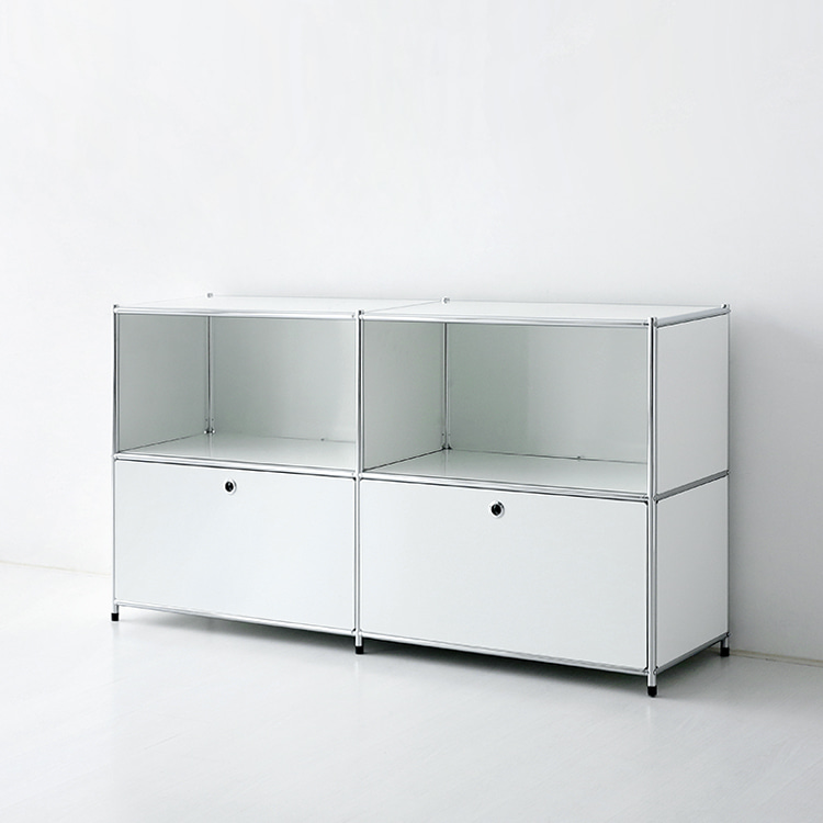 심플리 2x2 수납장 2문 BC017 1520mmx400mmx820mm, 2단, 퓨어화이트 8441.5247 - 상세 이미지 2