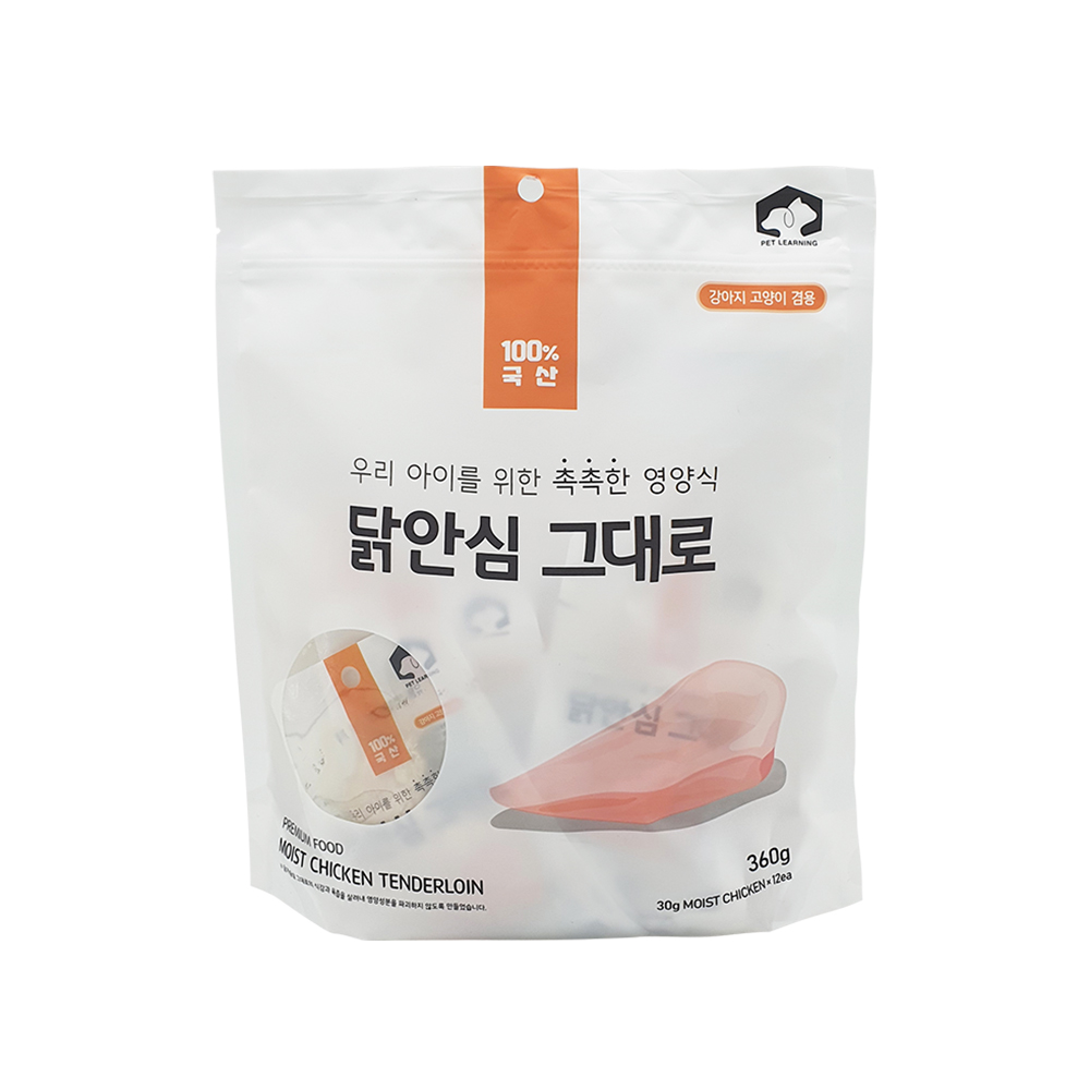 펫러닝 국내산 고단백 강아지간식 강아지닭가슴살 대용량 개별포장 닭안심, 30g, 12개
