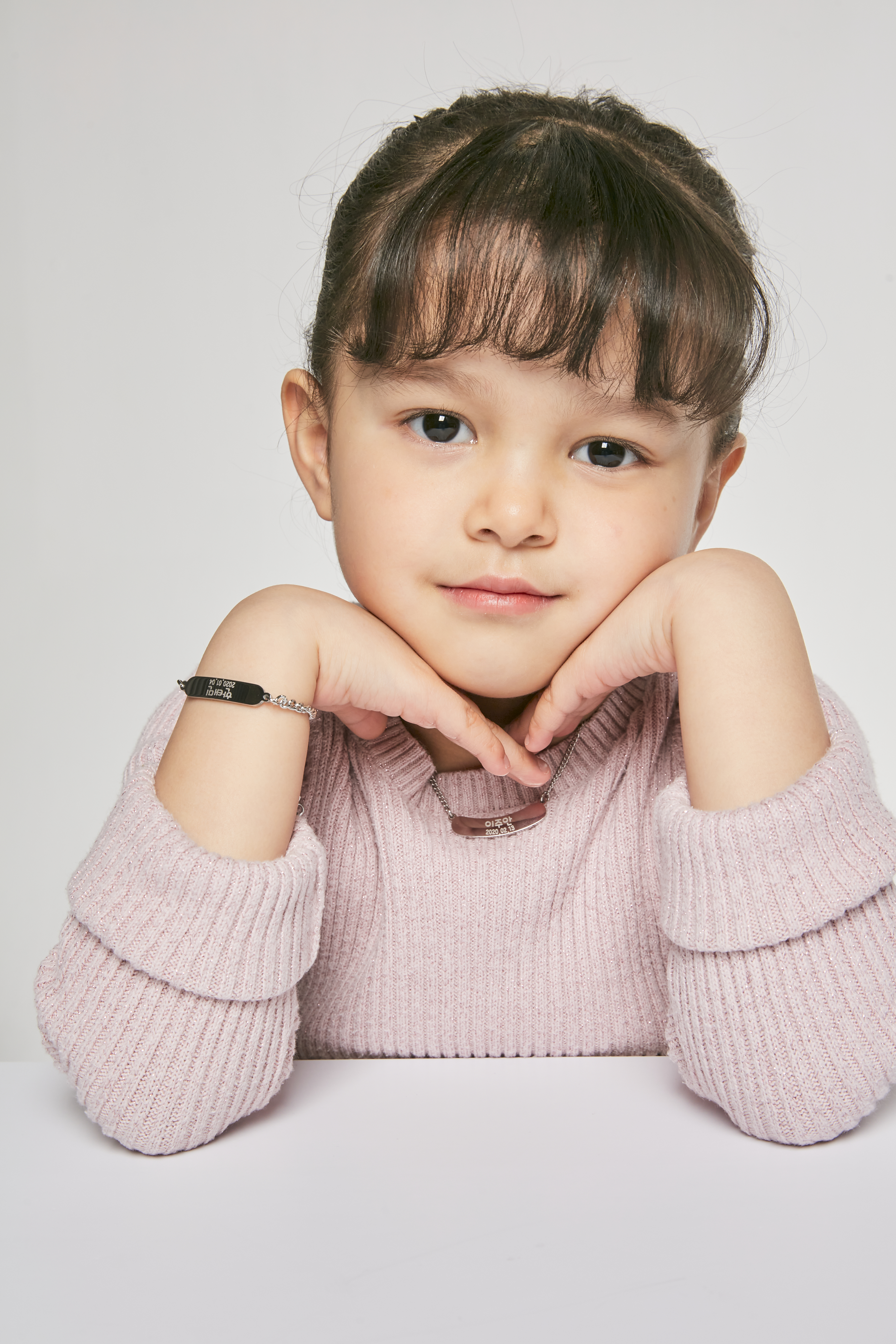 라운드 바 써지컬스틸 미아방지 목걸이 아기 유아 어린이