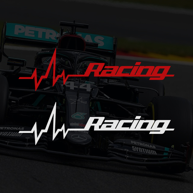 Racing 레이싱 심박수 스티커 튜닝데칼 오토바이 벨로스터N 아반떼N 120x33mm - 상품 이미지