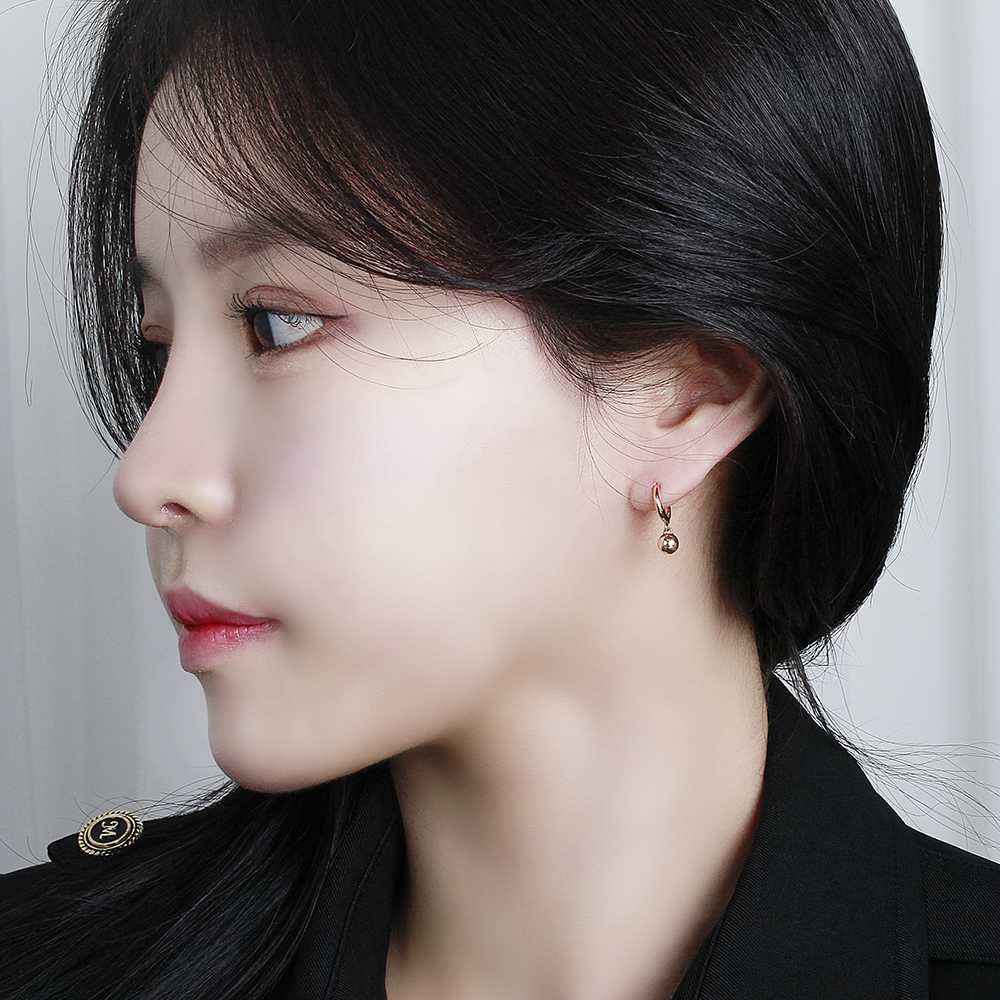 샤밍 14K 볼 딸랑이 원터치 링 귀걸이 여자 생일 선물 친구 데일리 20대 이미지 8