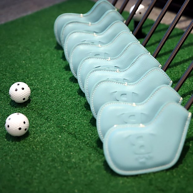 바론 골프 가죽 아이언 커버 세트 선물 용품 골프채 헤드커버