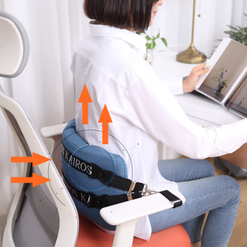 카이로스 척추쿠션 사무실 의자 등받이 허리 받침대 허리디스크 통증 쿠션 요추 전만 지지대